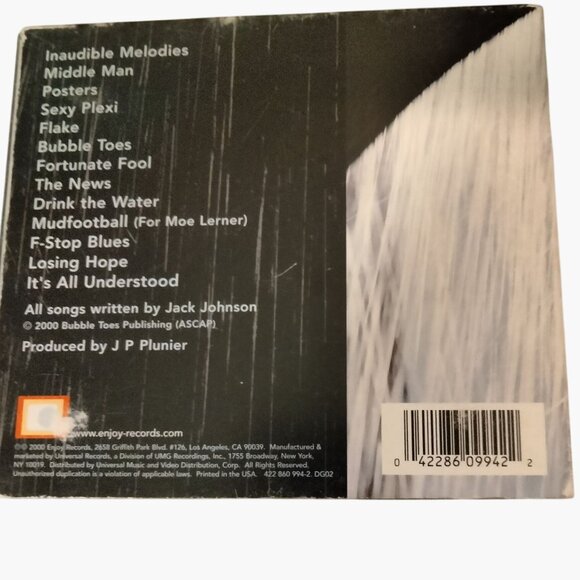 Jack Johnson Brushfire Fairytales CD Album - Picture 3 of 3